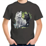 Two Wolves AS Colour Kids Youth T-Shirt Ogo Merch