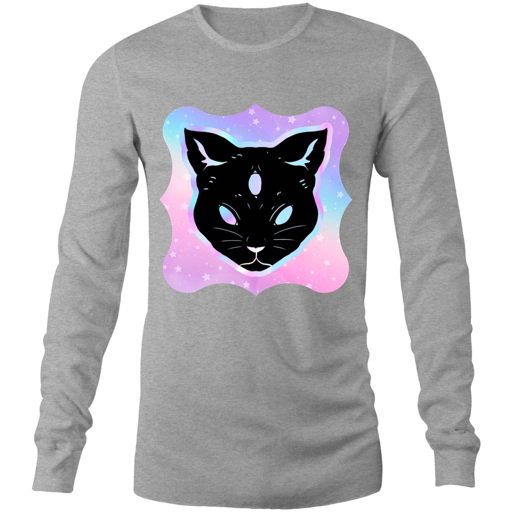 Psychic Cat AS Colour Base Mens Long Sleeve TShirt Ogo Merch