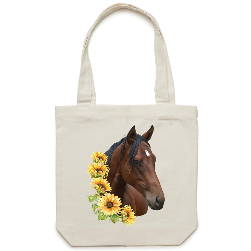 Sunflower Horse AS Colour - Carrie - Canvas Tote Bag Ogo Merch