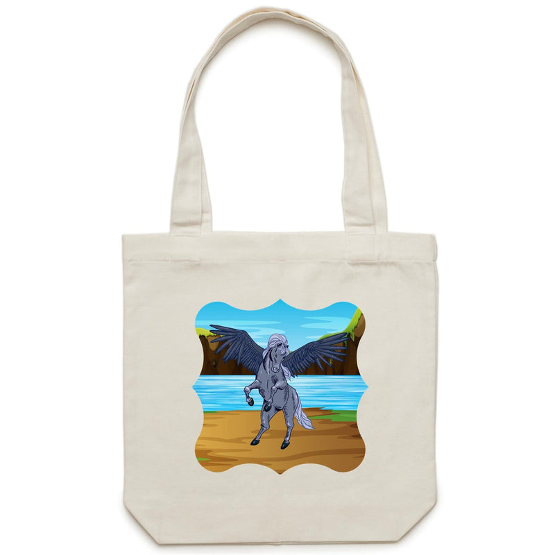 Beach Pegasus AS Colour - Carrie - Canvas Tote Bag Ogo Merch