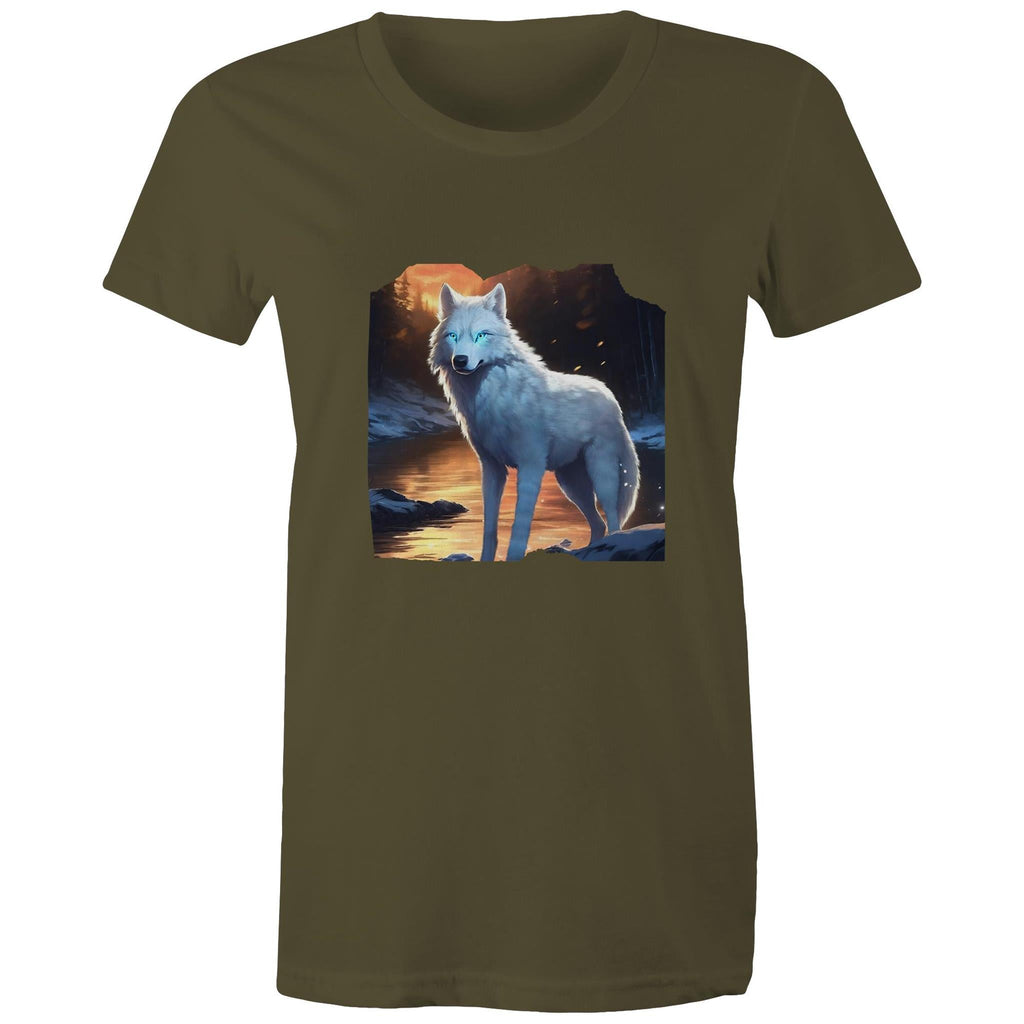 White Wolf AS Colour - Women's Maple Tee Ogo Merch