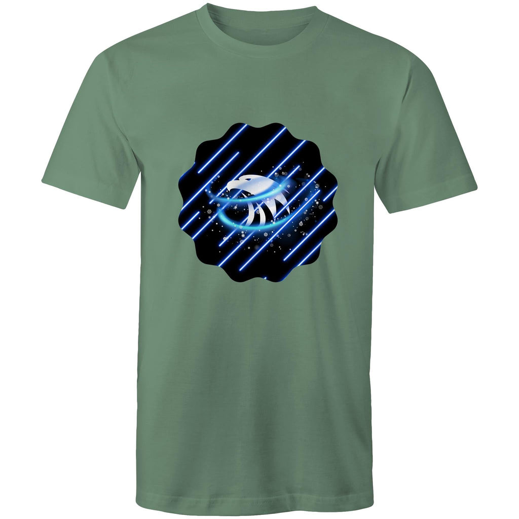 Blue Swirl Eagle AS Colour Staple - Mens T-Shirt Ogo Merch