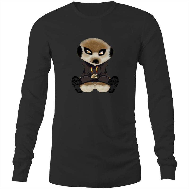 Meerkat in Hoodie AS Colour Base - Mens Long Sleeve T-Shirt Ogo Merch