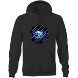 Blue Swirl Eagle AS Colour Stencil - Pocket Hoodie Sweatshirt Ogo Merch