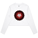 Glowing Cerberus AS Colour Women's Long Sleeve Crop Tee Ogo Merch