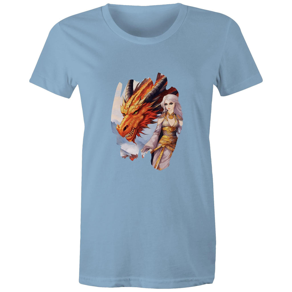 Lady and Pet Dragon AS Colour - Women's Maple Tee Ogo Merch