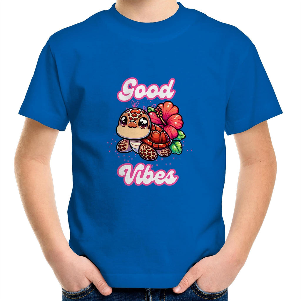 Good Vibes Turtle AS Colour Kids Youth T-Shirt Ogo Merch