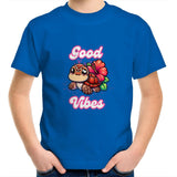 Good Vibes Turtle AS Colour Kids Youth T-Shirt Ogo Merch