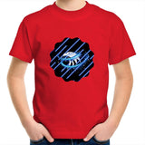 Blue Swirl Eagle AS Colour Kids Youth T-Shirt Ogo Merch