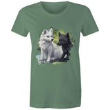 Two Wolves AS Colour - Women's Maple Tee Ogo Merch
