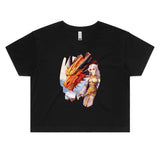 Lady and Pet Dragon AS Colour - Women's Crop Tee Ogo Merch