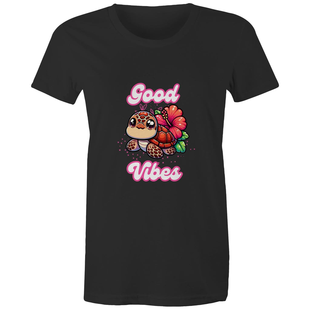Good Vibes Turtle AS Colour - Women's Maple Tee Ogo Merch