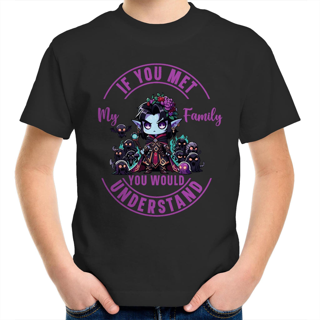 Meet my Family Angry Girl AS Colour Kids Youth T-Shirt Ogo Merch