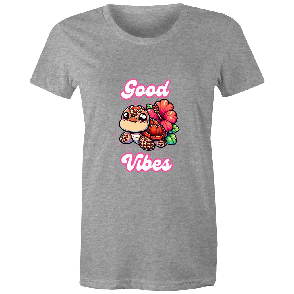 Good Vibes Turtle AS Colour - Women's Maple Tee Ogo Merch