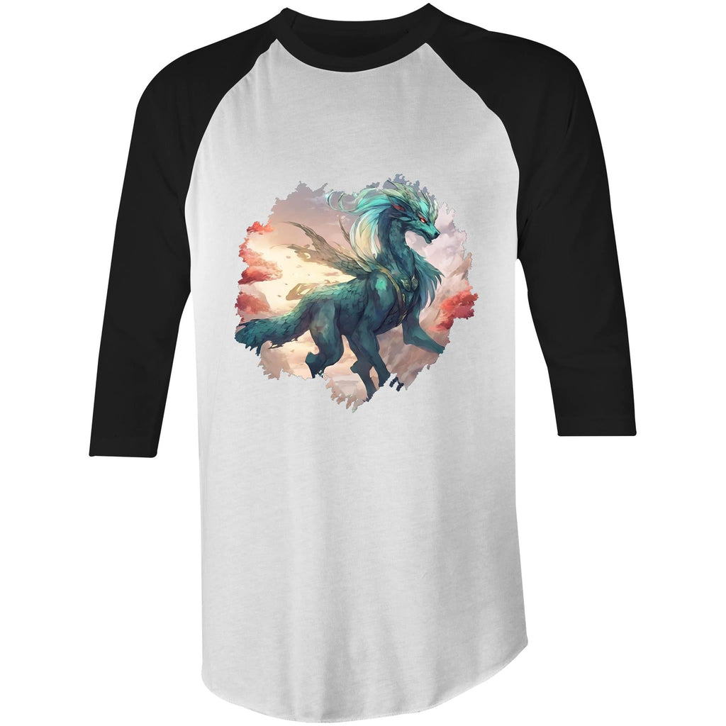 Beautiful Dragon AS Colour Raglan 3/4 Sleeve TShirt Ogo Merch