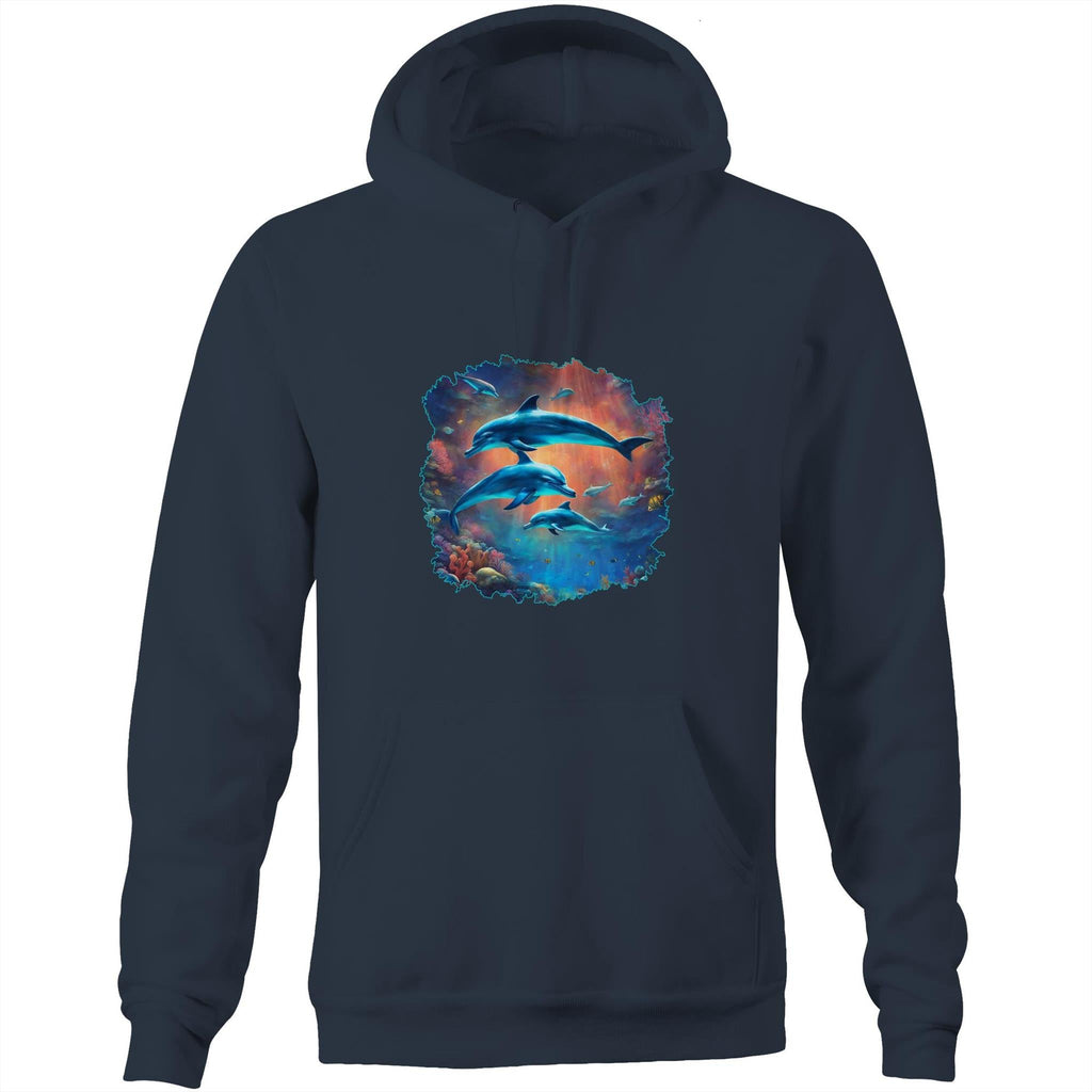 Dolphins AS Colour Stencil - Pocket Hoodie Sweatshirt Ogo Merch