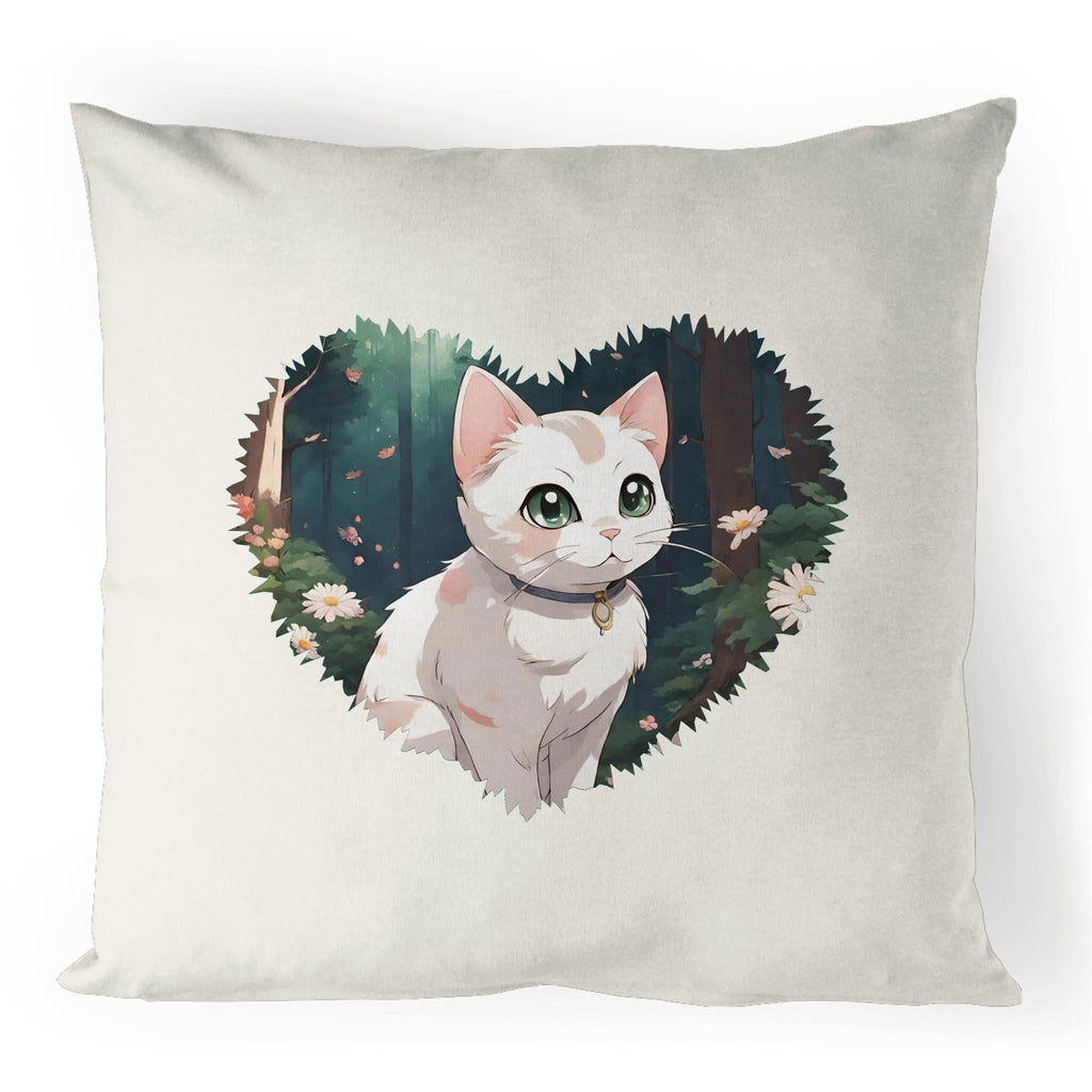 Cat in Heart 100% Linen Cushion Cover Ogo Merch