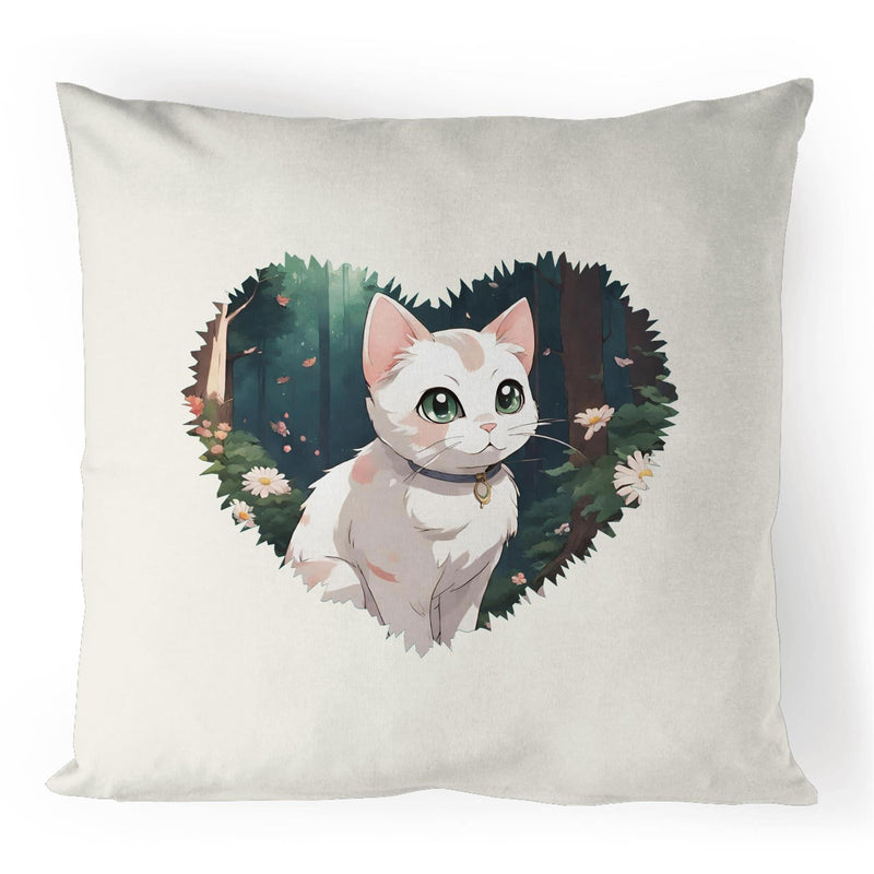 Cat in Heart 100% Linen Cushion Cover Ogo Merch