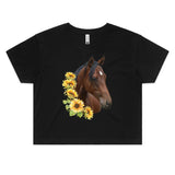 Sunflower Horse AS Colour - Women's Crop Tee Ogo Merch