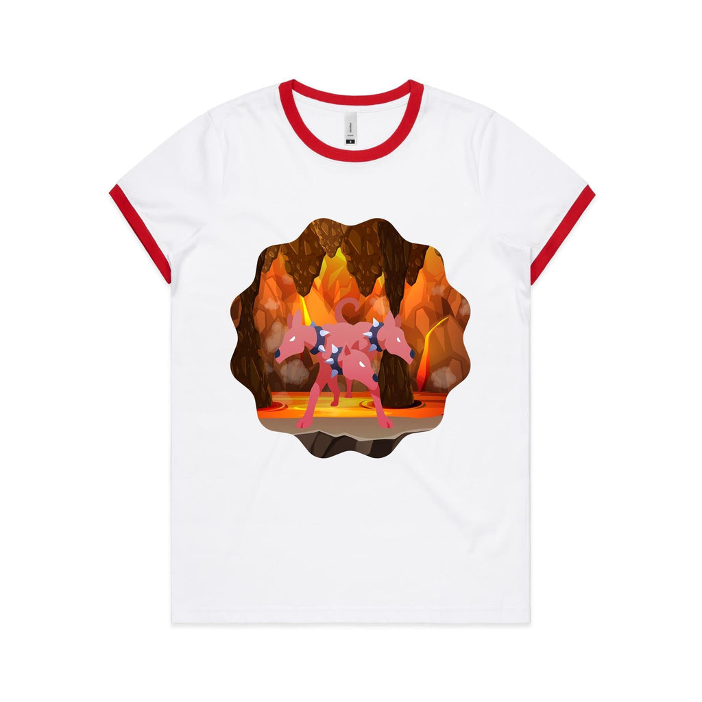 Lava Cerberus AS Colour Women's Ringer Tee Ogo Merch
