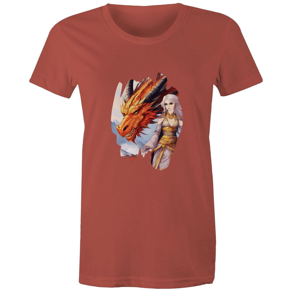 Lady and Pet Dragon AS Colour - Women's Maple Tee Ogo Merch