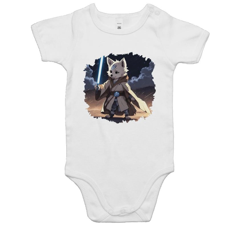 Wolf with Lightsaber AS Colour Mini Me Baby Onesie Romper Ogo Merch