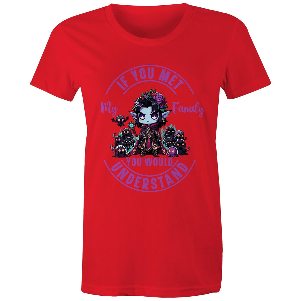 Meet my Family Angry Girl AS Colour - Women's Maple Tee Ogo Merch