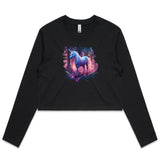 Pretty Unicorn AS Colour Women's Long Sleeve Crop Tee Ogo Merch