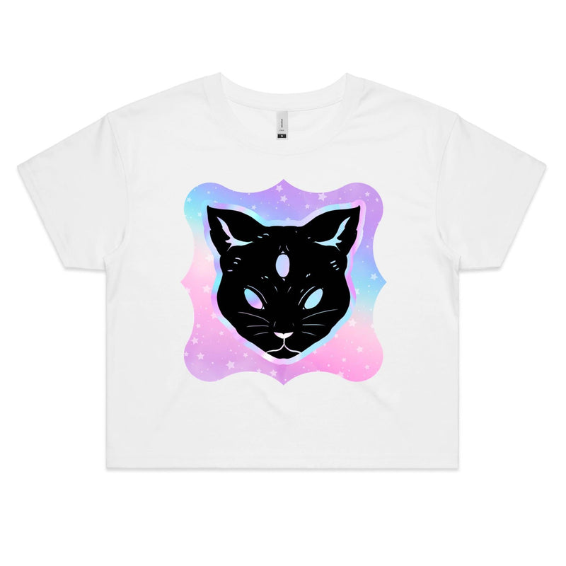 Psychic Cat AS Colour Women's Crop Tee Ogo Merch