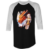 Lady and Pet Dragon AS Colour Raglan - 3/4 Sleeve T-Shirt Ogo Merch