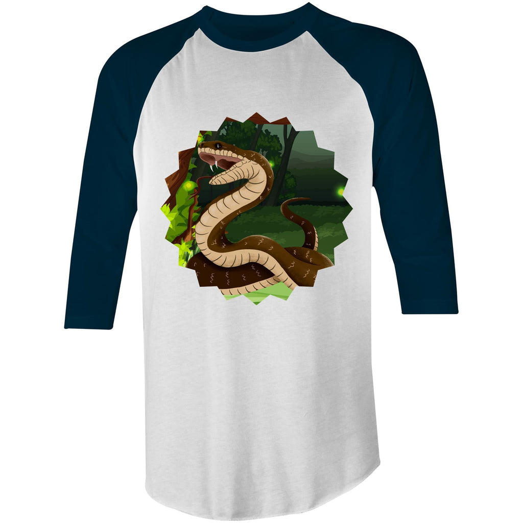 Jungle Snake AS Colour Raglan 3/4 Sleeve TShirt Ogo Merch