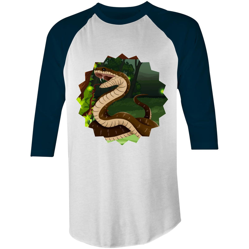 Jungle Snake AS Colour Raglan 3/4 Sleeve TShirt Ogo Merch