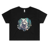 Wolf Print AS Colour Women's Crop Tee Ogo Merch