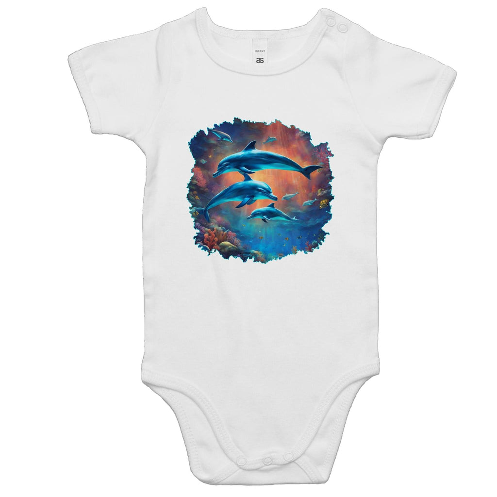 Dolphins AS Colour Mini Me - Baby Onesie Romper Ogo Merch