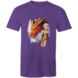 Lady and Pet Dragon AS Colour Staple - Mens T-Shirt Ogo Merch