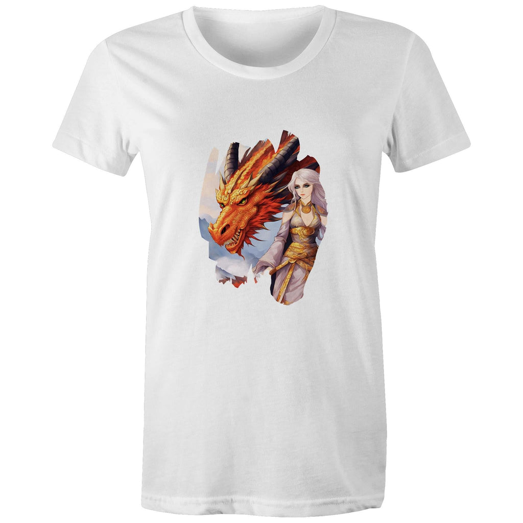 Lady and Pet Dragon AS Colour - Women's Maple Tee Ogo Merch