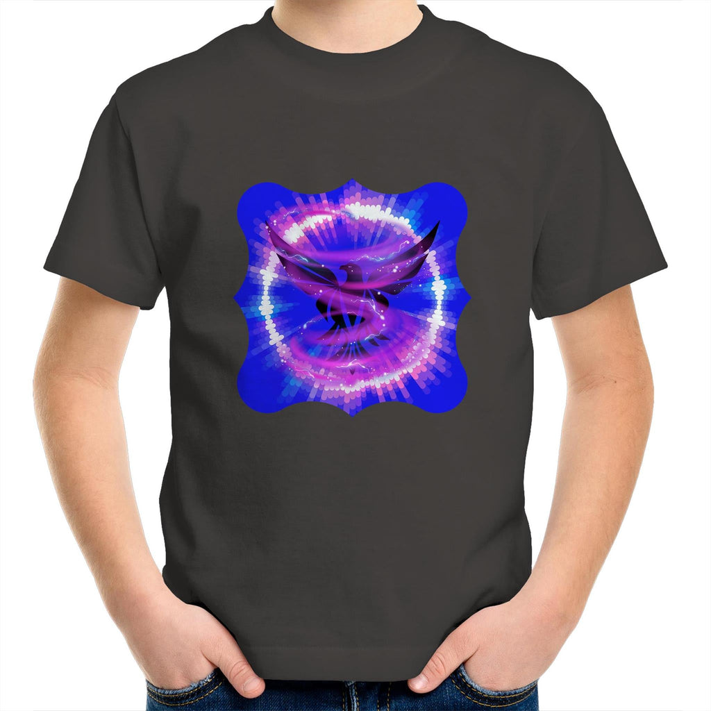 Eagle in Swirl AS Colour Kids Youth T-Shirt Ogo Merch