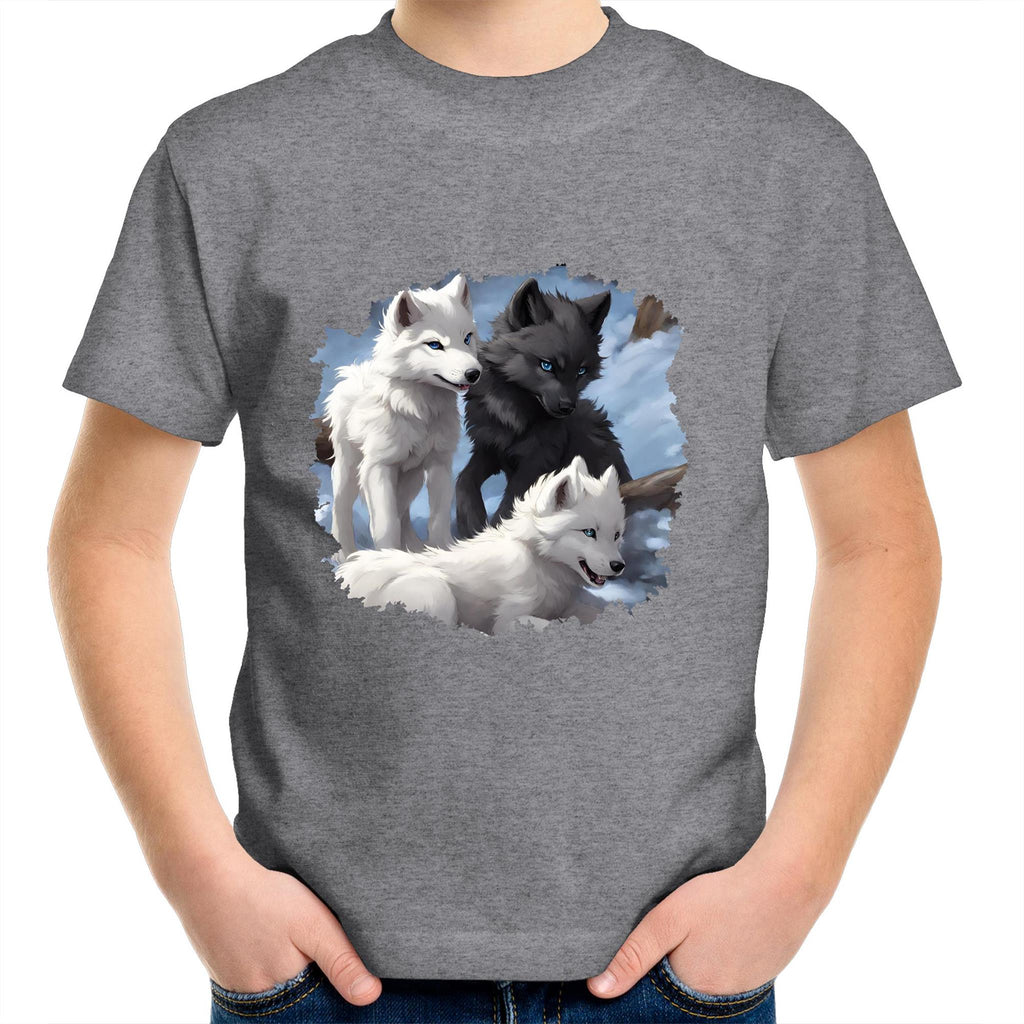 Three Wolves AS Colour Kids Youth T-Shirt Ogo Merch