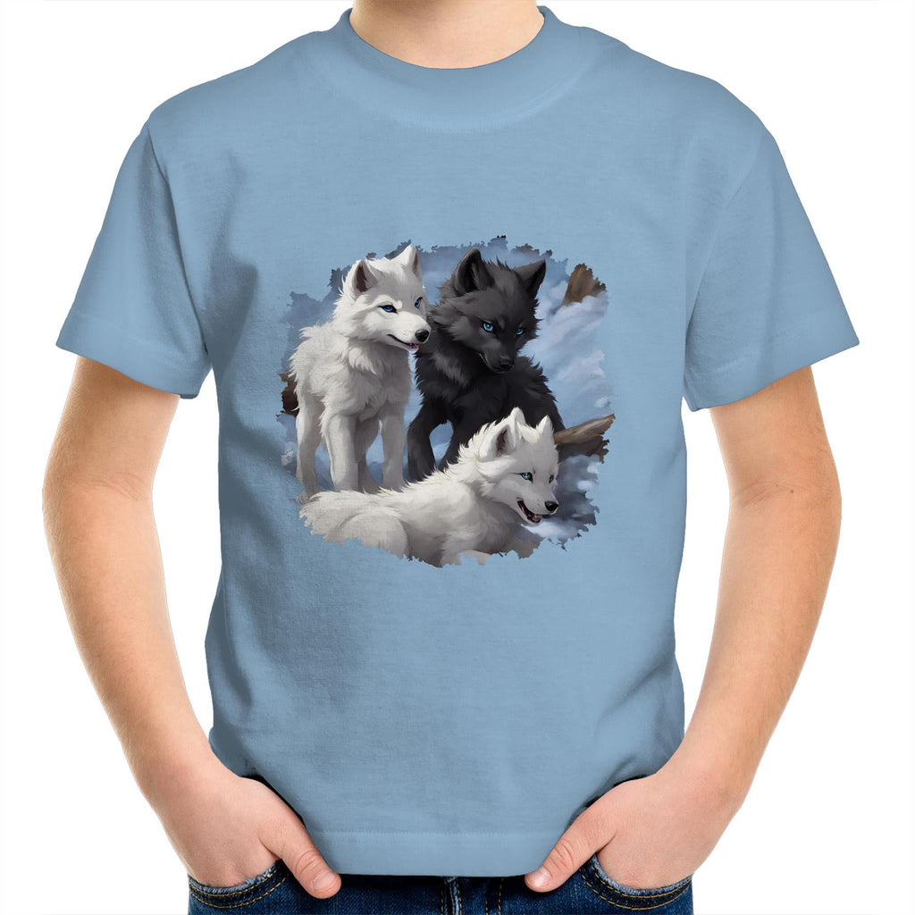 Three Wolves AS Colour Kids Youth T-Shirt Ogo Merch