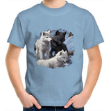Three Wolves AS Colour Kids Youth T-Shirt Ogo Merch