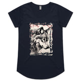 Wolf and Flowers AS Colour Mali Womens Scoop Neck TShirt Ogo Merch