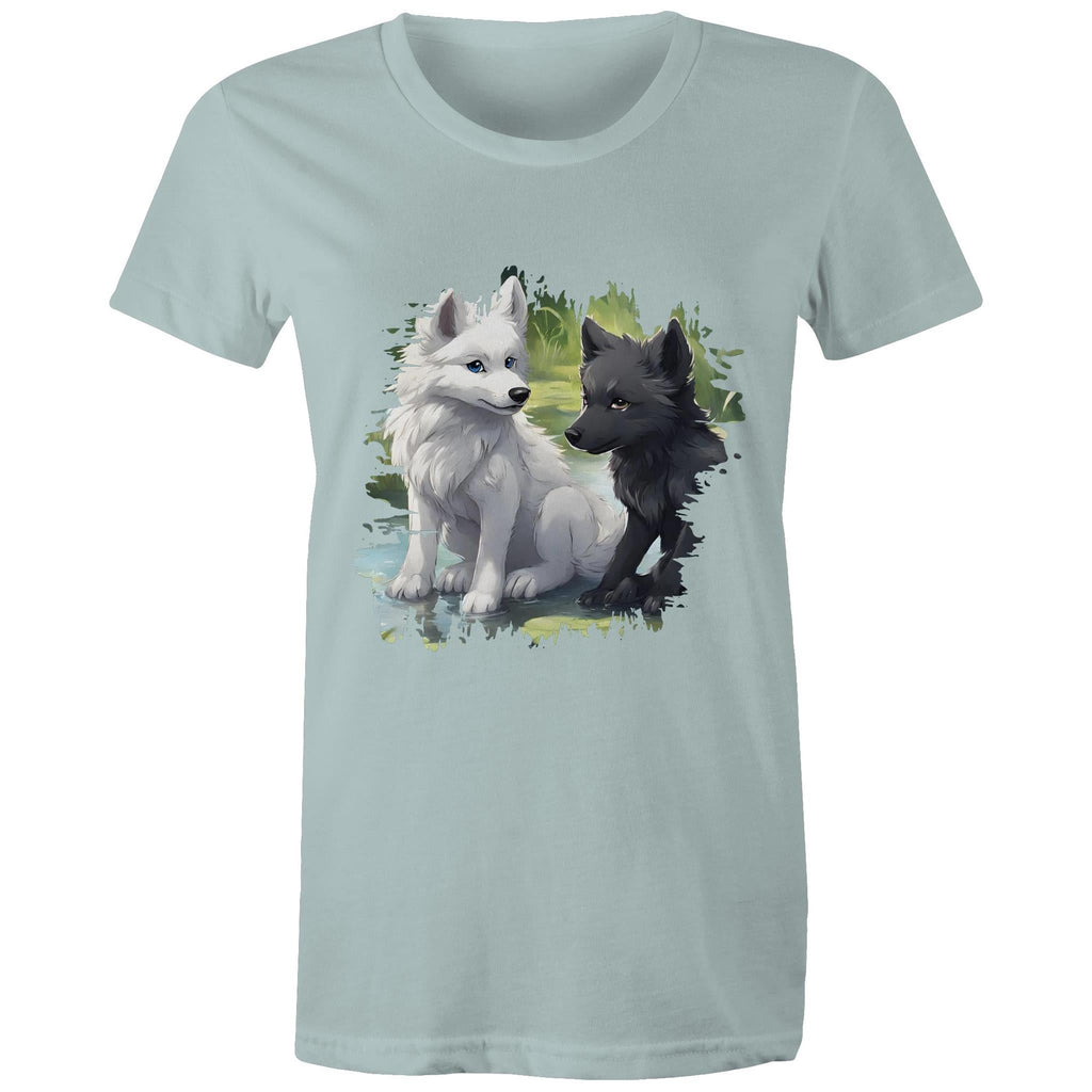 Two Wolves AS Colour - Women's Maple Tee Ogo Merch