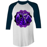 Shining Purple Dragon AS Colour Raglan 3/4 Sleeve TShirt Ogo Merch