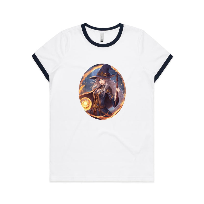 Flame Witch AS Colour Women's Ringer Tee Ogo Merch