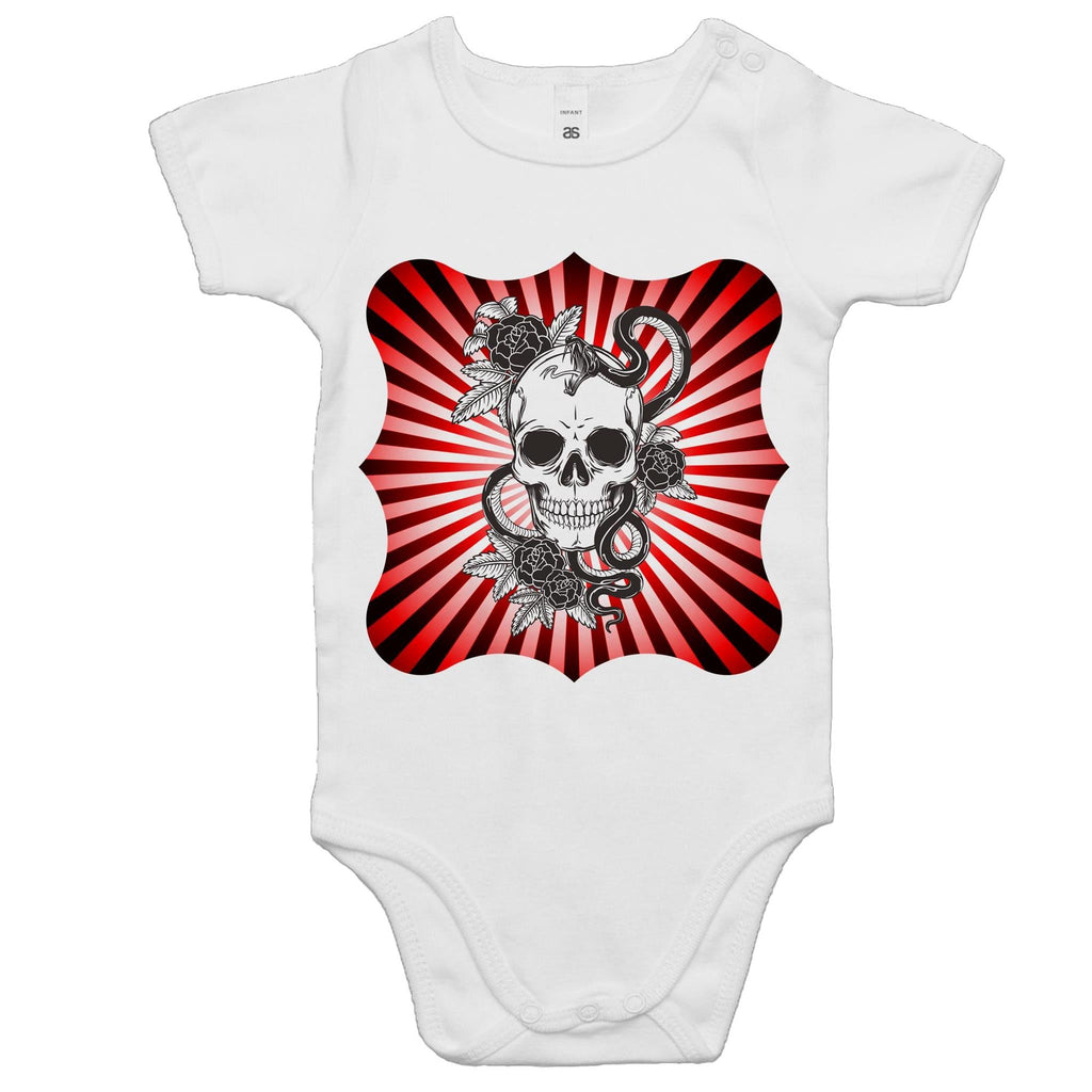 Snake and Skull AS Colour Mini Me Baby Onesie Romper Ogo Merch