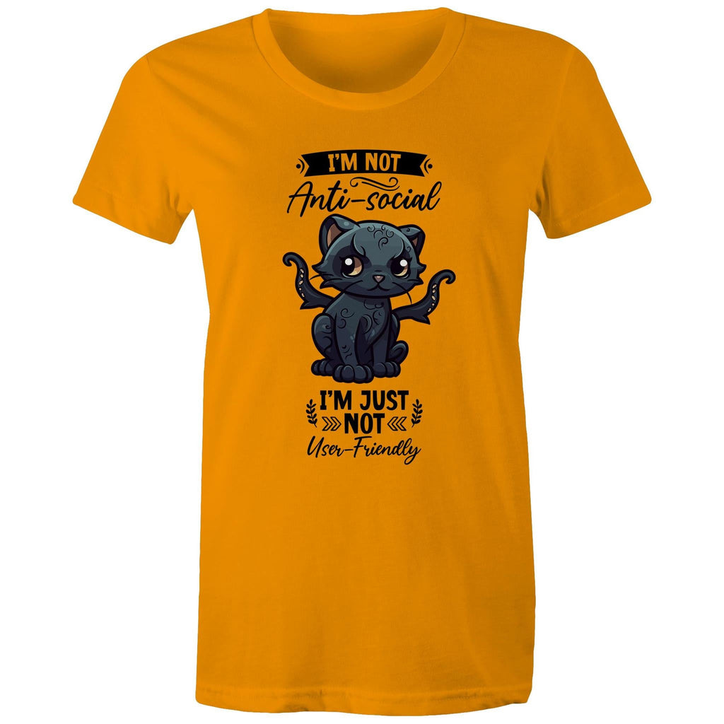 Antisocial Cat Monster AS Colour - Women's Maple Tee Ogo Merch