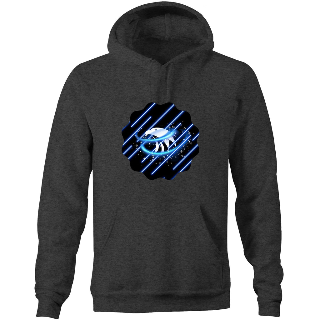 Blue Swirl Eagle AS Colour Stencil - Pocket Hoodie Sweatshirt Ogo Merch