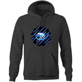Blue Swirl Eagle AS Colour Stencil - Pocket Hoodie Sweatshirt Ogo Merch