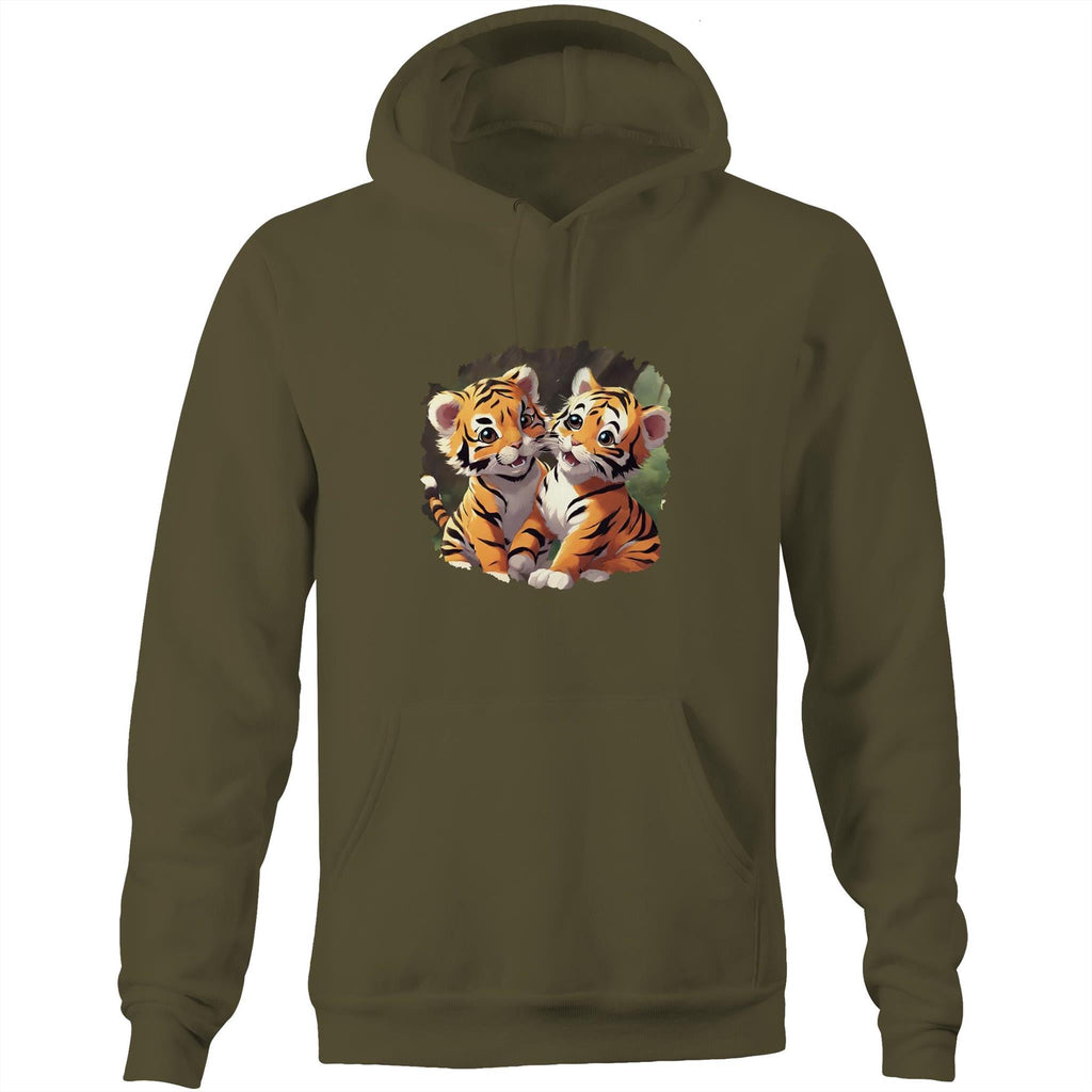 Baby Tigers AS Colour Stencil - Pocket Hoodie Sweatshirt Ogo Merch
