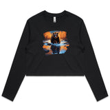 Water Bear AS Colour - Women's Long Sleeve Crop Tee Ogo Merch